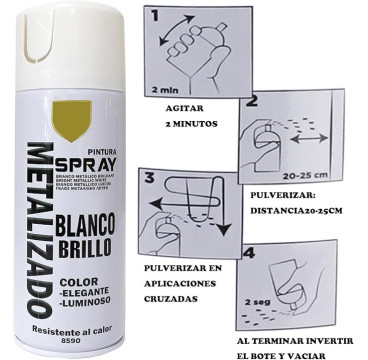 Spray Especial Cromo Cobre Multicolor Profesional 400ml Adecuado Metal Madera y Plástic-8570