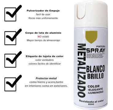 Spray Especial Cromo Cobre Multicolor Profesional 400ml Adecuado Metal Madera y Plástic-8570