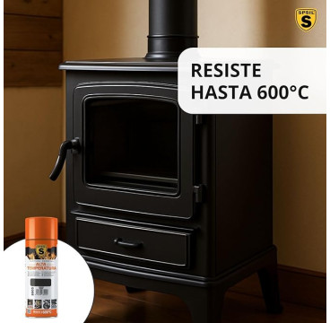Pintura Spray Alta Temperatura color Aluminio 400 ml - Resistencia hasta 600C  Color  (Antracita)8902