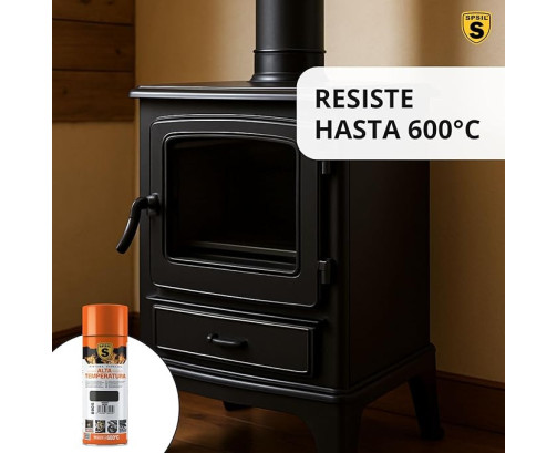 Pintura Spray Alta Temperatura color Aluminio 400 ml - Resistencia hasta 600C  Color  (Antracita)8902