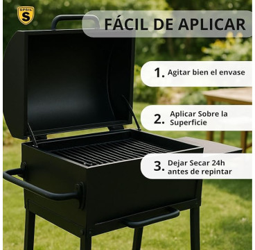 Spray Alta Temperatura color Aluminio 400 ml - Resistencia hasta 600 C - Color (Negro) 8905