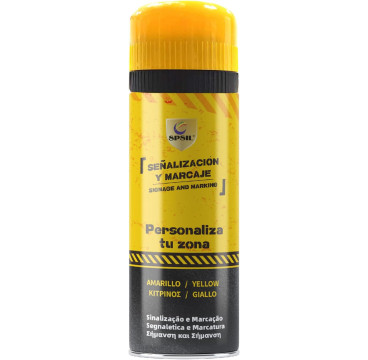Spray Señalización y Marcaje Amarillo 400 ml - Resistencia a la Intemperie - Señalización de viales y carreteras - Secado Rápido