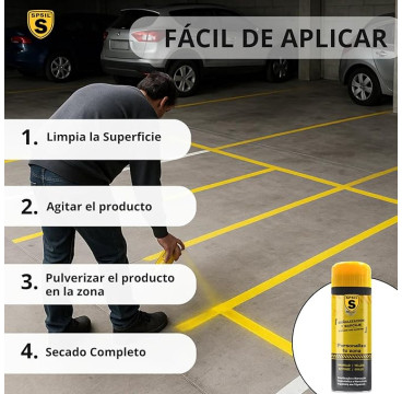 Spray Señalización y Marcaje Amarillo 400 ml - Resistencia a la Intemperie - Señalización de viales y carreteras - Secado Rápido
