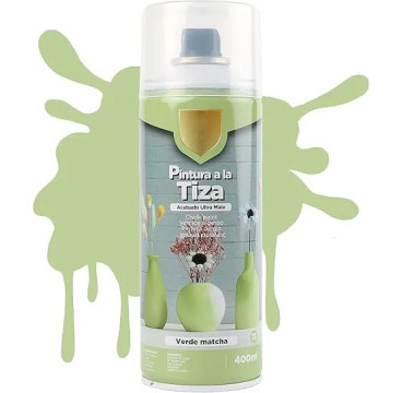 Pintura Spray a la Tiza Color Pastel Acabado Ultra Mate - Verde Matcha 400ml,T-O11