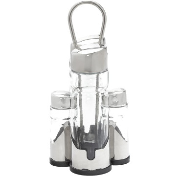 Juego De vinagrera Basic 5 Piezas con Soporte