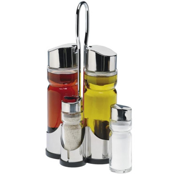 Juego De vinagrera Basic 5 Piezas con Soporte