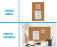 Pizarra Corcho 30X40 CM Marco Madera Marrón Kit Montaje Chinchetas Incluidas Tablero Anuncios Oficina ，CHELY INTERMARKET