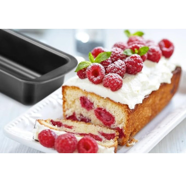Molde Plumcake 25x13x6 cm, Acero con revestimiento antiadherente, gris