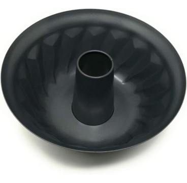 Bizcochera con Tubo - Acero al Carbono - Antiadherente - Modelo Savarin - Diámetro 24 cm