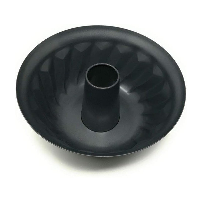 Bizcochera con Tubo - Acero al Carbono - Antiadherente - Modelo Savarin - Diámetro 24 cm