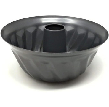 Bizcochera con Tubo - Acero al Carbono - Antiadherente - Modelo Savarin - Diámetro 24 cm