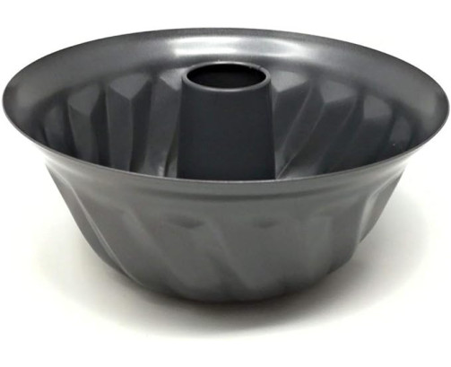 Bizcochera con Tubo - Acero al Carbono - Antiadherente - Modelo Savarin - Diámetro 24 cm
