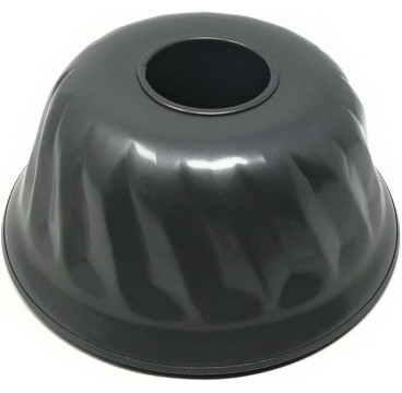 Bizcochera con Tubo - Acero al Carbono - Antiadherente - Modelo Savarin - Diámetro 24 cm