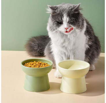 Comedero De Cerámica Elevados Para Gatos, Cuencos Elevados Para Comida Y Agua Para Gatos