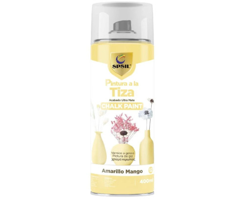 Pintura Spray a la Tiza Color Pastel Acabado Ultra Mate - Amarillo Mango 400ml,SPSIL-T012
