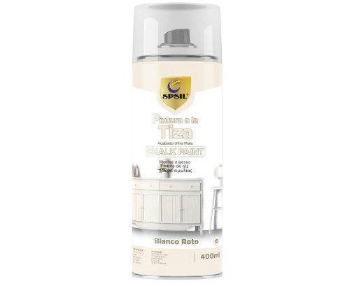 Pintura Spray a la Tiza Color Pastel Acabado Ultra Mate - Blanco Roto 400ml,T-015