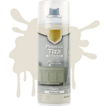 Pintura Spray a la Tiza Color Pastel Acabado Ultra Mate - Blanco Roto 400ml,T-015