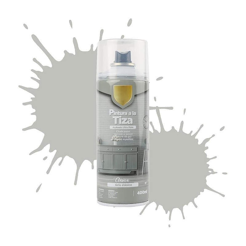 Pintura Spray a la Tiza Color Pastel Acabado Ultra Mate - Gris Clásico 400ml-T-017