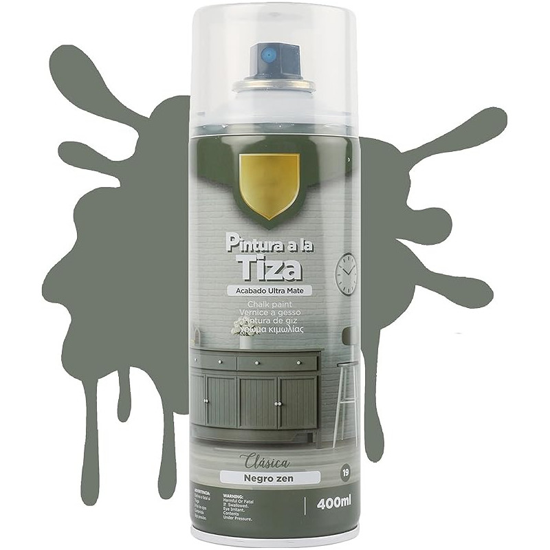 Pintura Spray a la Tiza Acabado Ultra Mate - Negro Zen 400ml-T-019