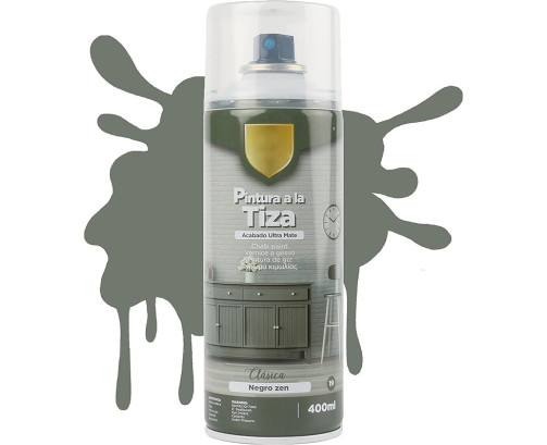 Pintura Spray a la Tiza Acabado Ultra Mate - Negro Zen 400ml-T-019