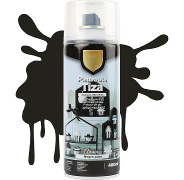 Pintura Spray a la Tiza Acabado Ultra Mate - Negro Puro 400ml-T-020