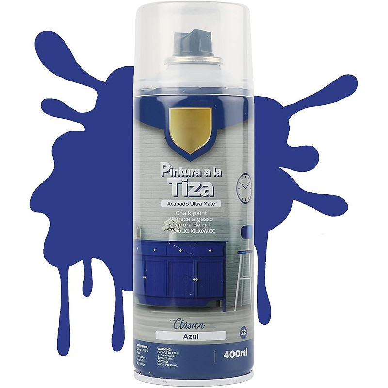 Pintura Spray a la Tiza Acabado Ultra Mate - Azul Clásico 400ml-T-022 Pintura Spray a la Tiza Acabado Ultra Mate - Azul Clásico 400ml-T-022