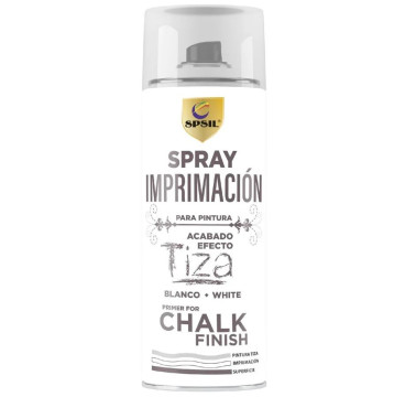 Pintura Spray 400ml a la Tiza Chalk Paint Acabado ultra Mate para Metal/Madera/Plástico (Blanco,400 ml) T-026