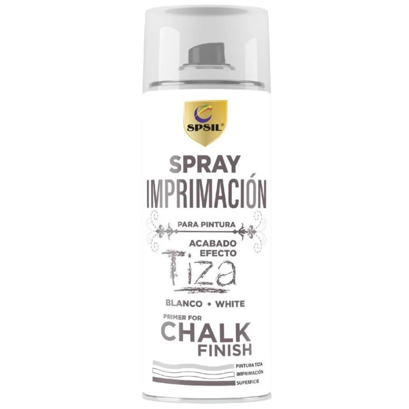 Pintura Spray 400ml a la Tiza Chalk Paint Acabado ultra Mate para Metal/Madera/Plástico (Blanco,400 ml) T-026