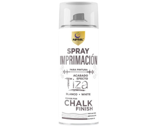 Pintura Spray 400ml a la Tiza Chalk Paint Acabado ultra Mate para Metal/Madera/Plástico (Blanco,400 ml) T-026