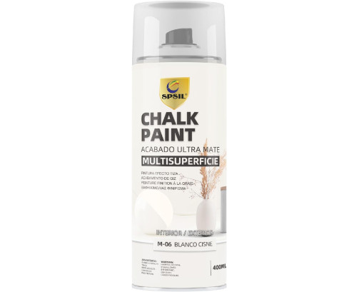 Pintura en Spray Efecto Tiza "Morandi" - Chalk Paint - Acabado Ultramate Color Blanco Cisne M-06