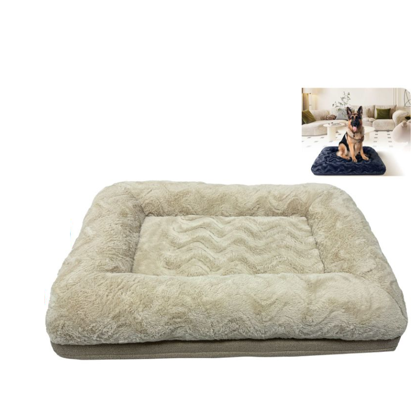 Cama para Perros Grande Ortopédica, XL Colchón para Perros Colchoneta Perro Lavable, Beige 93x68x13cm