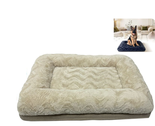 Cama para Perros Grande Ortopédica, XL Colchón para Perros Colchoneta Perro Lavable, Beige 93x68x13cm