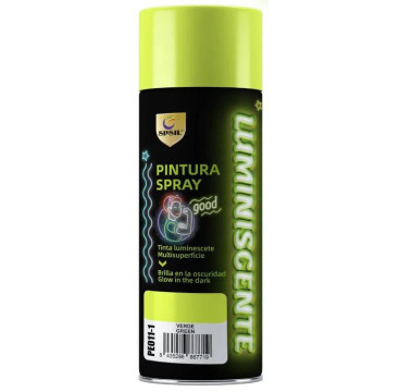 Pintura Spray Brilla en la Oscuridad Tinta luminiscente Multisuperficie Verde 200ml-SPSIL PE011-1