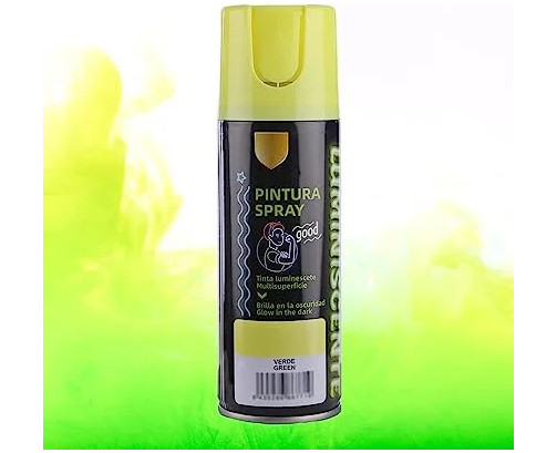Pintura Spray Brilla en la Oscuridad Tinta luminiscente Multisuperficie Verde 200ml-SPSIL PE011-1