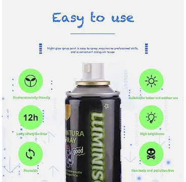 Pintura Spray Brilla en la Oscuridad Tinta luminiscente Multisuperficie Verde 200ml-SPSIL PE011-1