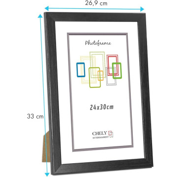 Madera, Ancho de moldura 2cm con Acabado minimalista. Cuadro ideal para enmarcar títulos y certificados , 24x30cm