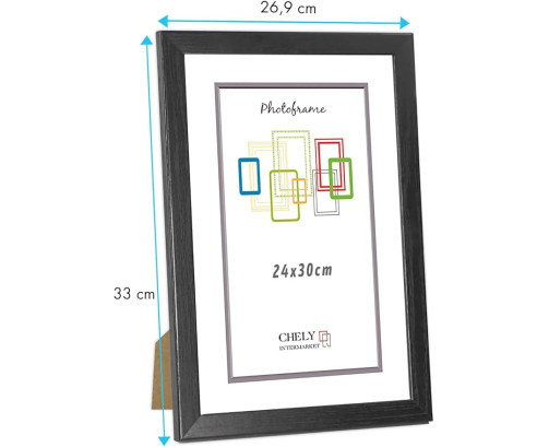 Madera, Ancho de moldura 2cm con Acabado minimalista. Cuadro ideal para enmarcar títulos y certificados , 24x30cm