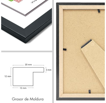 Madera, Ancho de moldura 2cm con Acabado minimalista. Cuadro ideal para enmarcar títulos y certificados , 24x30cm