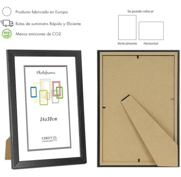 Madera, Ancho de moldura 2cm con Acabado minimalista. Cuadro ideal para enmarcar títulos y certificados , 24x30cm