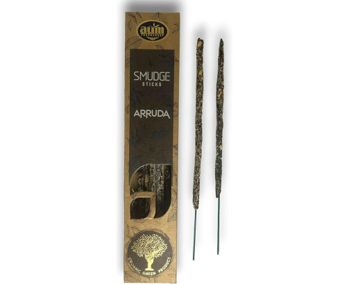 Incienso Orgánico AUM Fragances - Hecho a Mano en India con Ingredientes Naturales -Ecológico (Ruda)