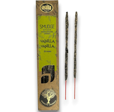 Incienso Orgánico AUM Fragances - Hecho a Mano en India con Ingredientes Naturales - Ecológico (Vainilla)