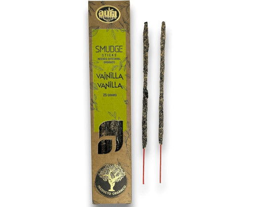 Incienso Orgánico AUM Fragances - Hecho a Mano en India con Ingredientes Naturales - Ecológico (Vainilla)