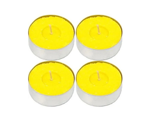 Velas de Té Citronela Grande, Tealight Citronela Perfumada Antimosquitos Velas Citronela - Pack 4 Velas, 10 Hor