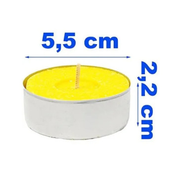 Velas de Té Citronela Grande, Tealight Citronela Perfumada Antimosquitos Velas Citronela - Pack 4 Velas, 10 Hor