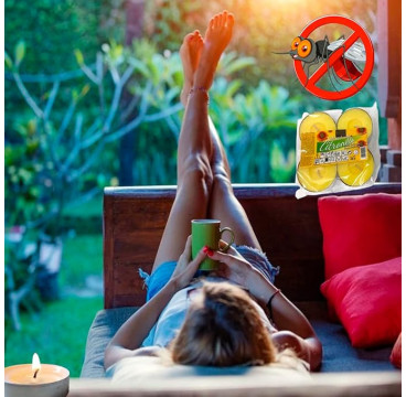 Velas de Té Citronela Grande, Tealight Citronela Perfumada Antimosquitos Velas Citronela - Pack 4 Velas, 10 Hor