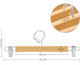 Perchas para Pantalones, Juego de 8, Percha de Madera para Faldas, con Pinzas Ajustables, Antideslizante