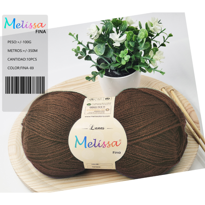 Lana Fina Marrón Cálido -3