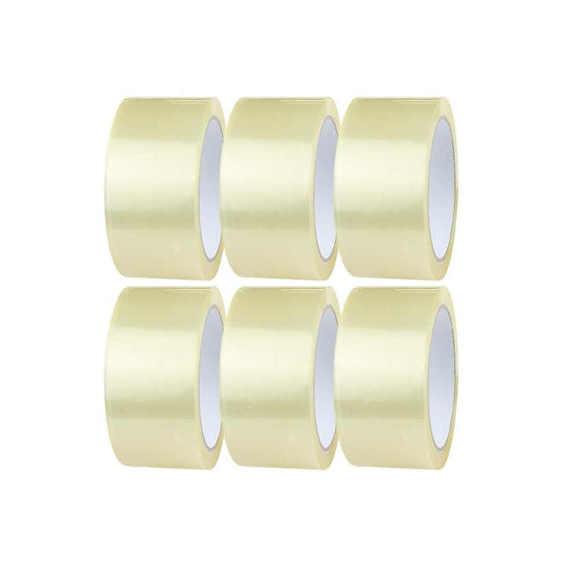 6 Rollos de Cinta de Embalaje Transparente de 48mm x 150m