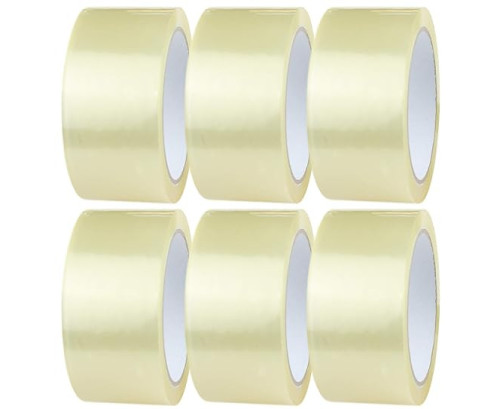 6 Rollos de Cinta de Embalaje Transparente de 48mm x 150m
