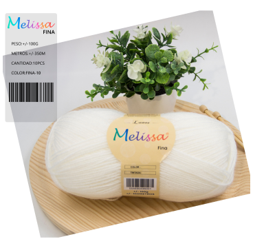 Lana Fina acrílico Blanco -11